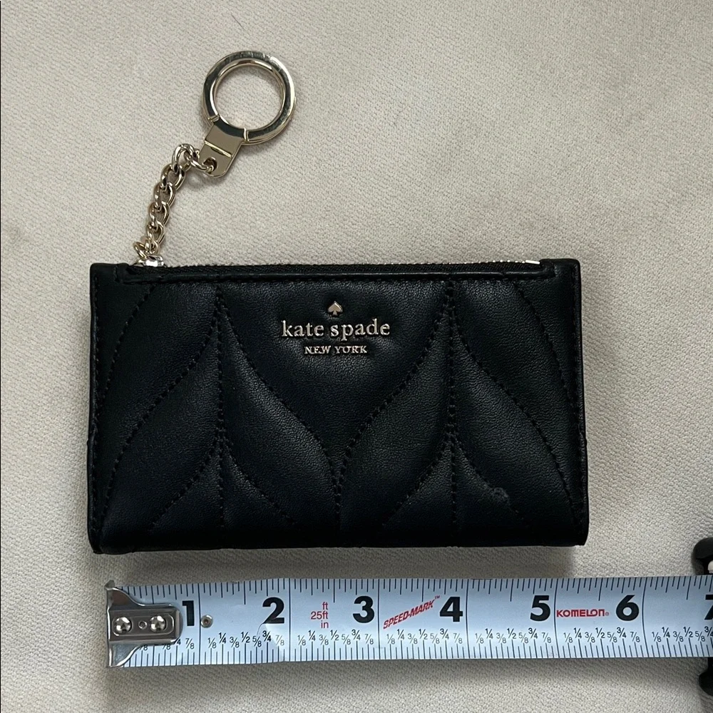Kate Spade Black Quilted Keychain Pouch NEW - Picture 3 of 6